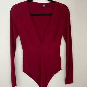 fashionova burgundy bodysuit medium